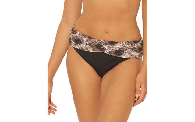 Bleu by Rod Beattie Python Print Sarong Bikini Bottoms, Brown, 6