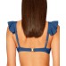 Bleu by Rod Beattie Rufflicious Underwire Bikini Top, 6, Navy