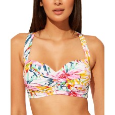 Bleu Rod Beattie Women’s Swim Shirred Bikini Top, Multi, 36DD