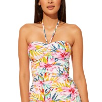 Bleu Rod Beattie Womens Tropical Floral Tankini Top, Multi, 8