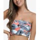  Printed Lost Sunrise Tube Swim Top Women’s Swimsuit, Coral, Small