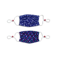 Calabrum Kids Cotton Reversible Dot Pleated Face Mask, 2 Pack