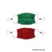  Kids Cotton Reversible Santa Hat Pleated Face Mask, 2 Pack