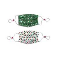 Calabrum Kids Cotton Reversible Santa Hat Pleated Face Mask, 2 Pack