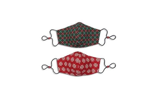Calabrum Kids Cotton Reversible Snowflake Pleated Face Mask, 2 Pack