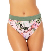 California Waves Juniors’ Contrast-Waistband Bikini Bottoms, Small, Multicolor