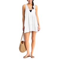 California Waves Juniors’ Cover-Up Dress, White, M