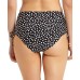  Juniors’ Dot-Print Lace-Up High-Waist Bikini Bottoms,Black,Large