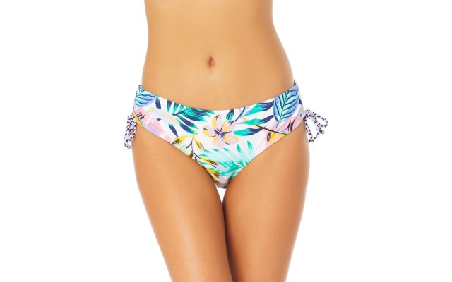  Juniors’ Mid-Rise Side-Ruched Bikini Briefs, Medium, Multicolor