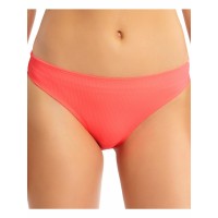 California Waves Juniors’ Ribbed Hipster Bikini Bottoms, Orange, X-Small