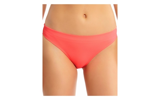  Juniors’ Ribbed Hipster Bikini Bottoms, Orange, X-Small