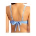  Juniors’ Ribbed V-Wire Bralette Bikini Top, Blue, XS