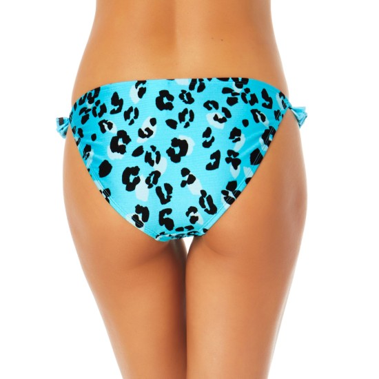 Juniors’ Ruffled Hipster Bikini Bottoms, Turquoise, S