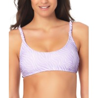 California Waves Juniors’ Smocked-Strap Bikini Top, Large, Lilac