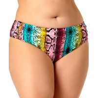 California Waves Plus Size Bikini Bottoms, 2X, Multicolor