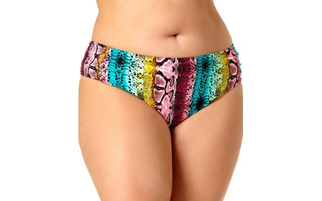  Plus Size Bikini Bottoms, 2X, Multicolor