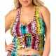  Plus Size Ruched Tankini Top, XX-Large, Multicolor