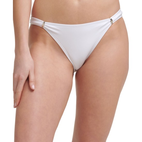  Adjustable Slider Bikini Bottoms, Large, White