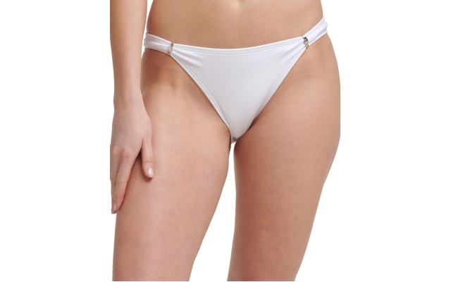  Adjustable Slider Bikini Bottoms, Large, White
