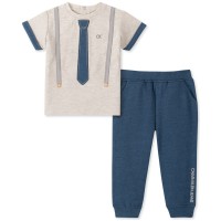Calvin Klein Baby Boys 2-Pc. Suspend & Necktie T-Shirt & Pants Set