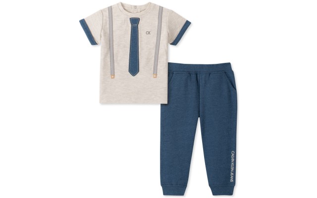  Baby Boys 2-Pc. Suspend & Necktie T-Shirt & Pants Set