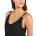  Blouson Tankini Top, Large, Black