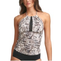 Calvin Klein Halter Tankini Top Women’s Swimsuit, Beige,Medium
