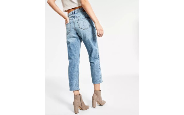  Jeans Cotton Straight-Leg Ankle Jeans, Size 27, Blue