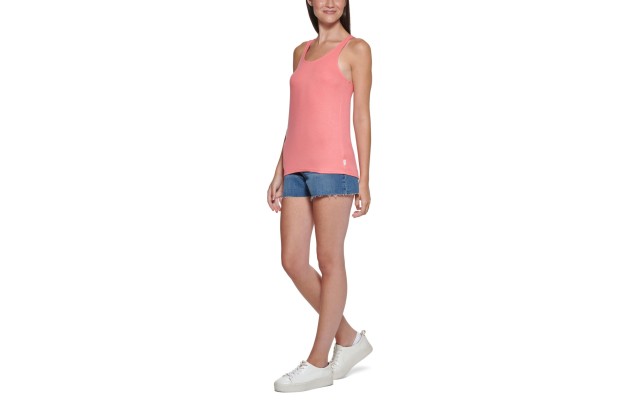  Jeans Racerback Tank Top, Coral Rose, X-Large