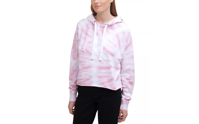  Jeans Tie-Dyed Logo Hoodie,Small size,Pink