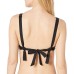  Pleated Convertible Underwire Bikini Top, Large, Black