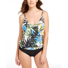 Calvin Klein Printed Underwire Blouson Tankini Top