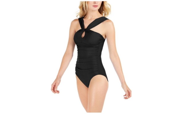  Santorini Convertible One-Piece Swimsuit, Black, 8