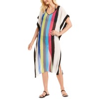 Calvin Klein Striped Maxi Cover-Up Dress, Multi, Large