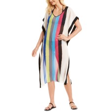 Calvin Klein Striped Maxi Cover-Up Dress, Multi, Large