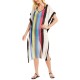  Striped Maxi Cover-Up Dress, Multi, Large