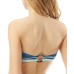  Striped Ring-Front Bandeau Bikini Top, Medium, Multicolor