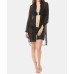  Tie-Front Shirt Cover-Up Women’s Swimsuit, Black, X-Large