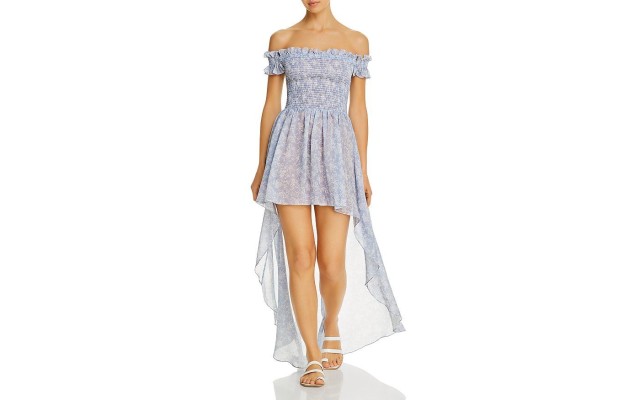 Caroline Constas Alex Dress Swim Cover-Up, Small, Blue