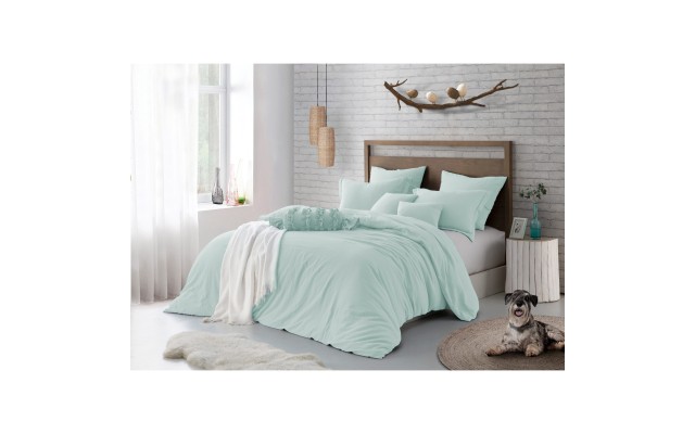 . Swift Home Microfiber Washed Crinkle Duvet Cover Set, Green, King