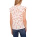 Women's Ruffled Neck Button Up Blouse, New Ivory, M