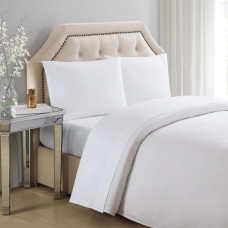 Charisma 610 Thread Count Ultra Solid Cotton Sateen Sheet Set Bright White – King
