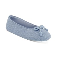 Charter Club Ballerina Slippers, Blue, L