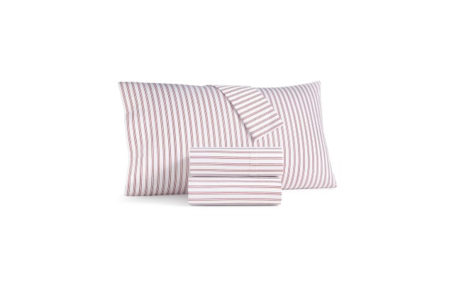 Damask Designs Holiday Cotton 4-Pc. Full Sheet Set, Pink