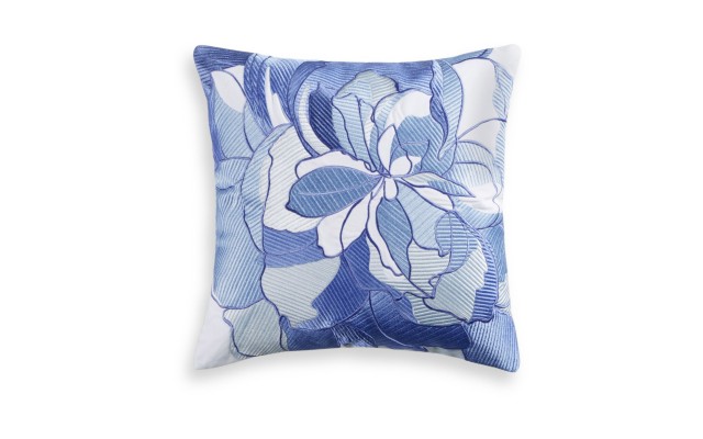  Damask Designs Sketch Floral 16″ x 16″ Decorative Pillow, Blue