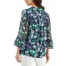  Petite Floral-Print Flutter-Sleeve Pintuck Top, Intrepid Floral Combo, P/S