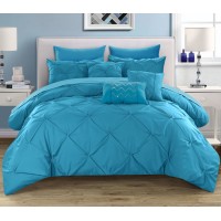 Chic Home Hannah 10 Piece Queen Comforter Set Bedding, Blue