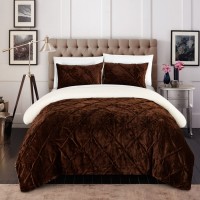 Chic Home Josepha 3 Piece King Comforter Set, Brown