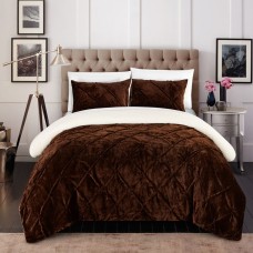 Chic Home Josepha 3 Piece King Comforter Set, Brown