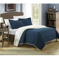 Chic Home Teresa 3 Piece Queen Quilt Set, Navy